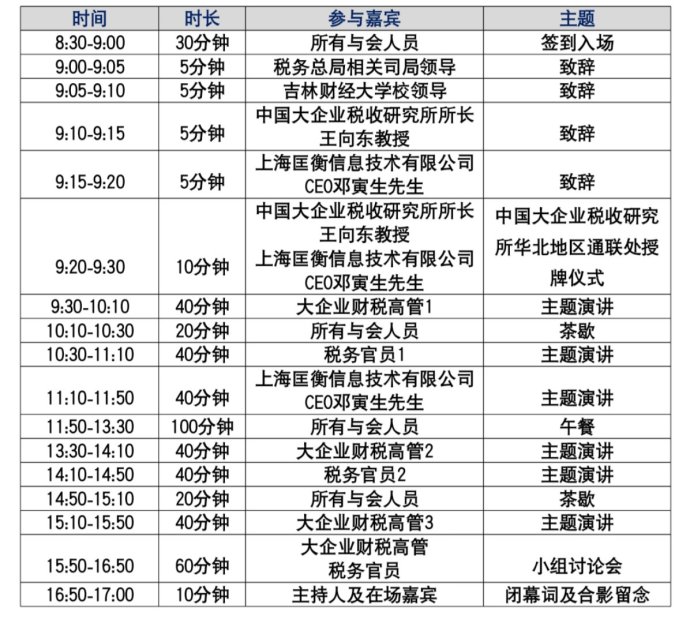 第三届大企业税收高峰论坛邀请函